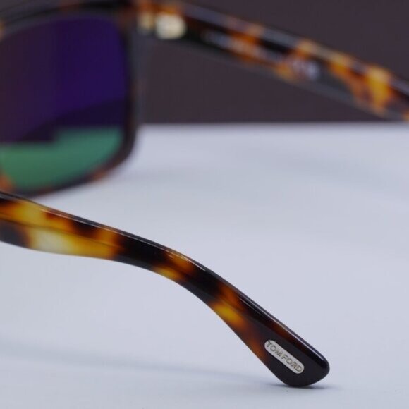 Tom Ford FT0906 53N Buckley02 Square Sunglasses - Havana/Green - Picture 7 of 9